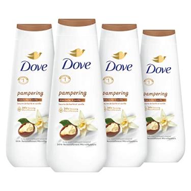 Imagem de Dove Sabonete Líquido para O Corpo, Manteiga de Karité e Baunilha para Uma Pele Renovada e Saudável. Limpador de Pele Suave com Microumidade Renovadora de 24 Horas, 20 Fl Oz (Pacote com 4)