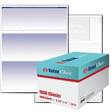 Imagem de VersaCheck ValueChex - 1000 cheques de vouchers comerciais em branco - Azul graduado - 1000 folhas formulário nº 1000 - Verifique no topo