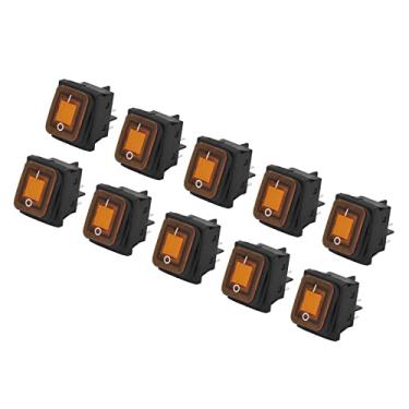 Imagem de Interruptor Oscilante SPST Marinho Com LED à Prova D'água, Interruptor de Alternância para Barco Resistente, Luz Vermelha Iluminada, 20 Amp, 12V (ORANGE)