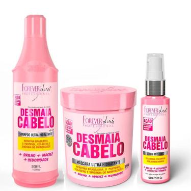 Imagem de Kit Shampoo, Másc. e Sérum Desmaia Cabelo Forever Liss