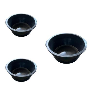 Imagem de 3 Bacia Plástica 35 Litros Pr Profissional Reforçada Roupa