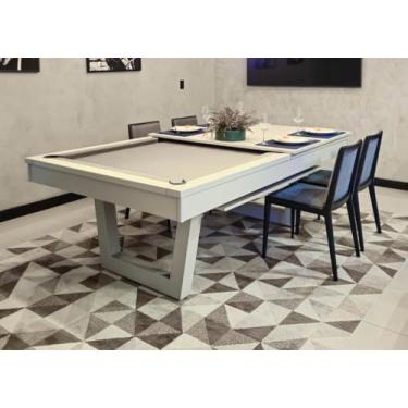 Imagem de Mesa de Sinuca/bilhar com Tampo de Jantar Cor Nude - 2,00 x 1,10 - Grafite
