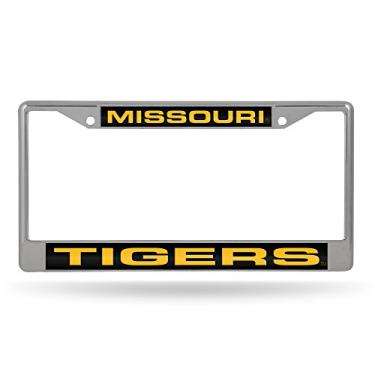 Imagem de Rico Industries NCAA Missouri Tigers Moldura de placa de licença cromada padrão incrustada corte a laser, 15 x 31 cm