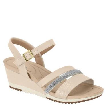 Imagem de Sandália Feminina Anabela Conforto com Fivela Modare 7123147, Creme cr