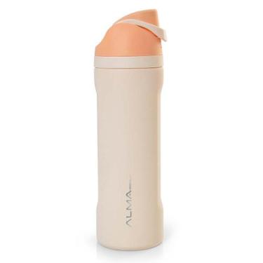 Imagem de Garrafa Térmica Inox Academia 800ml Aya Offwhite Alma Genius