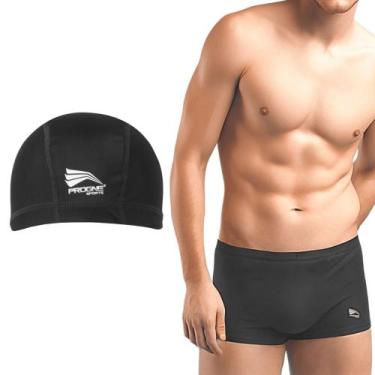 Imagem de Kit Sunga Masculina de Praia Básica Natação Lisa + Touca Progne Sports