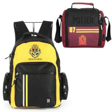 Imagem de Kit Mochila Escolar E Lancheira Bolsa Original Harry Potter - Luxcel, 