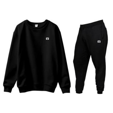 Imagem de Conjunto de Moletom Blusa Sem Capuz e Calça Jogger Siri - RELAXADO, Pr