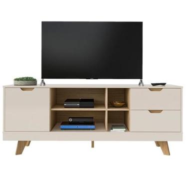 Imagem de Rack Bancada Para Tv 65 Pol 160 cm 4225 Off White Carvalho ARLY - Mila