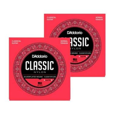 Imagem de Kit 2 encordoamento cordas violao nylon daddario ej27n media