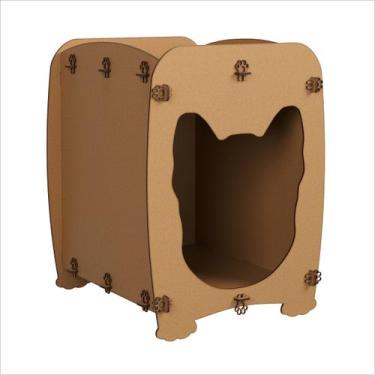 Imagem de Mesa De Cabeceira Casinha Pet Dog 55 x 43 cm MDF Natural Ofertamo