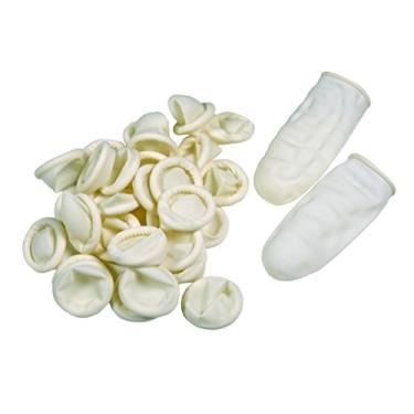 Imagem de Luva descartável de látex para dedos 200 peças (média), luvas protetoras de borracha antiestática, aplicadoras para reparo eletrônico, pintura, limpeza de joias