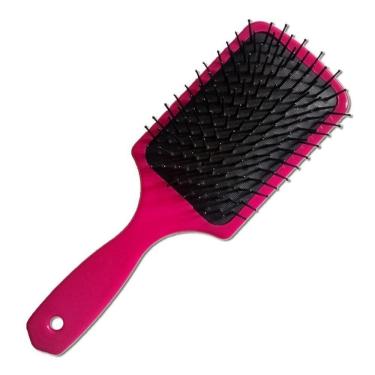 Imagem de Escova De Cabelo Raquete Almofadada Rosa Profissional Beleza