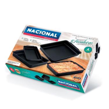 Imagem de Conjunto de assadeiras retangular alta antiaderente 3 peças