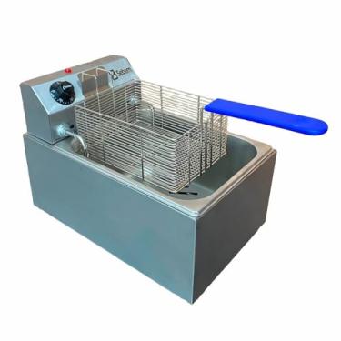Imagem de Fritadeira Fritador Elétrico Pequeno Para Restaurantes Hamburgueria Profissional Porção Batatinha Peixe Frituras em Geral Cesto Quadrado 5 Litros 3000W com Tampa 220V Sebem