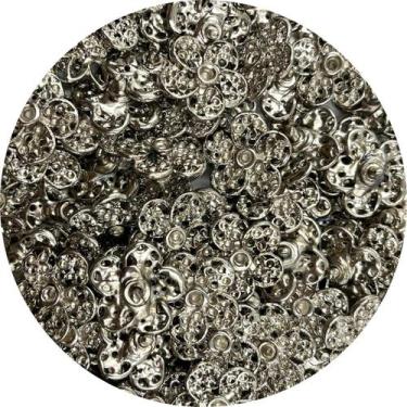 Imagem de Aplique Botão Flor 24mm Metal Colagem Strass 10pçs 38g - Macall