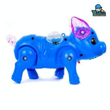 Imagem de Porquinho de Plástico com Música - Toy King, Azul