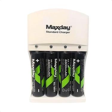 Imagem de Carregador Rapido Bivolt 4 Pilha Recarregável Aa Bateria 9V