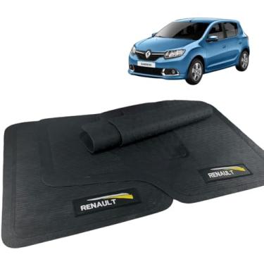 Imagem de Jogo de Tapete Borracha Automotivo Com Logo 5 Peças Bordado Compatível com Sandero 2012 2013 2014 2015