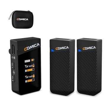 Imagem de Microfone Lavalier Sem Fio Comica Vimo C2, Transmissor Duplo 2.4G, Cancelamento de Ruído, 8h de Bateria, 200m de Alcance. Ideal para Gravações no YouTube, Aulas Online, Transmissões ao Vivo e Vlogs