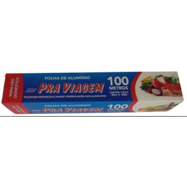 Imagem de Rolo Papel Aluminio Grande 30cmx100mts Para Proteção e Conservação de 