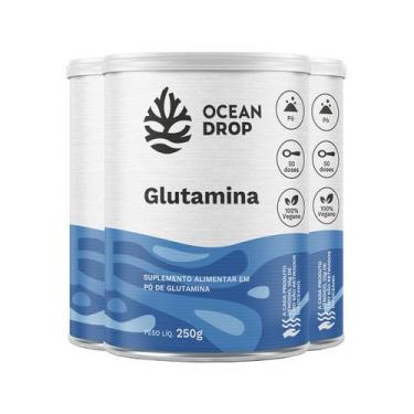 Imagem de Kit 3 Glutamina em Pó Ocean Drop Vegano 250g