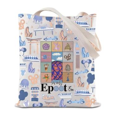 Imagem de JYTAPP Bolsa de viagem In My Era Magical Kingdom Gifts Bolsa de ombro Parque Família Férias Lembrança Presente, Bege