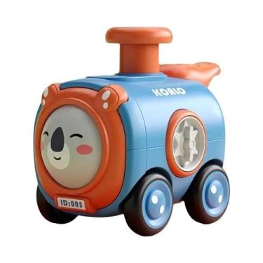 Imagem de Trem de Brinquedo Inercial Infantil - Carro que Muda de Rosto com Apit