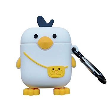 Imagem de Capa protetora de silicone compatível com AirPods 1 2, pato, crianças, adolescentes, meninas, mulheres, capa protetora de silicone para AirPod, pato fofo, capa 3D divertida de desenho kawaii fashion