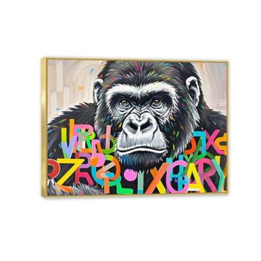 Imagem de Banksy Impressões de arte de parede macaco macaco grafite decoração de parede animal arte em tela para sala de estar escritório decoração de parede emoldurada pronta para pendurar decoração de quarto