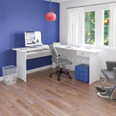 Imagem de Mesa para Escritório 1 Gaveta Cannes Artely Branco