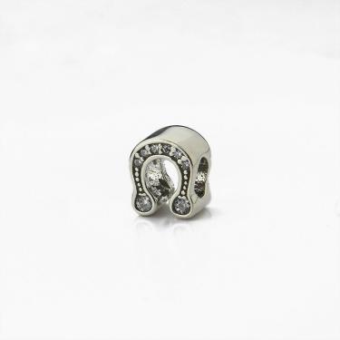 Imagem de Berloque Bali Espaçador Ferradura Cravejado Zircônias Cristal