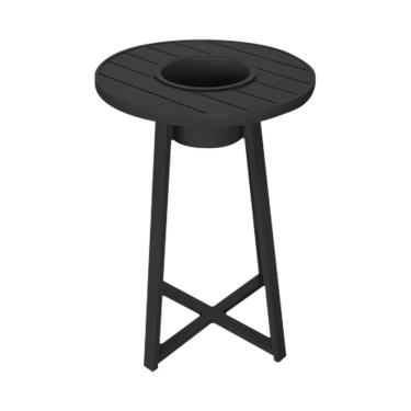 Imagem de Mesa Bistrô Champanheira Para área Gourmet E Varanda Alumínio Preta-preta - Cor: Preto