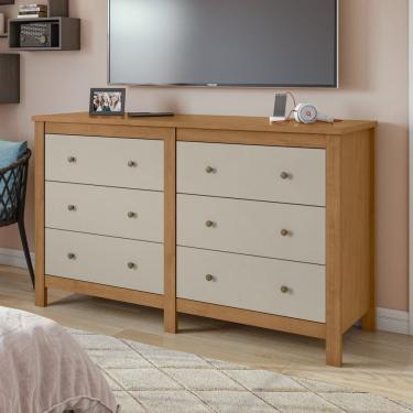 Imagem de Cômoda 6 Gavetas Em Mdp-mdf Maggiore New Amêndoa Clean-off White