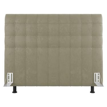 Imagem de Cabeceira Cama Box Casal Queen Size Dahlia 160Cm Com Frame Sintético Bege - Abmaza