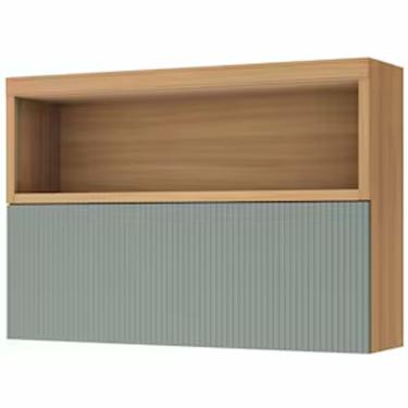 Imagem de Armário Aéreo Nesher Marquesa Em Mdf 15mm Com 1 Porta Nature Com Verde