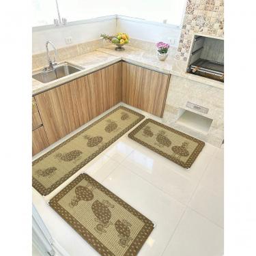 Imagem de Jogo Tapete Cozinha Kit 3 Peças Sisal Antiderrapante Ks-75