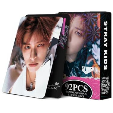 Imagem de KPOPBP Stray Kids Photocards 60 Peças Skz Rock Star Album Photo Cards Com 32 Adesivos Kpop Gift Lomo Merch Para Meninos E Meninas (Seungmin)