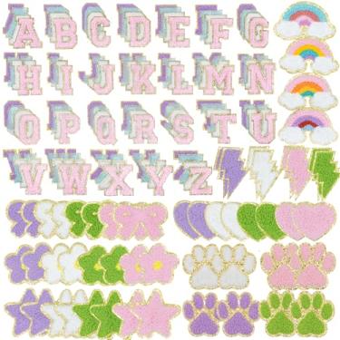 Imagem de CIPIDI 156 Peças De Adesivos Letras Chenille Para Passar Em Roupas, Incluindo 104 Alfabetos Universitários Az, 52 Estampas Fofas Roupas Faça Você Mesmo, Bolsas, Chapéus, Bordados Reparo