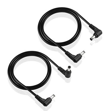 Imagem de GINTOOYUN Cabo De Extensão Energia Dc5521 18Awg 5,5 Mm X 2,1 Cc 90 Graus Macho Para Adaptador Tomada Câmera Segurança Cctv, Fita Led, Etc. (2 Peças) (1 M)