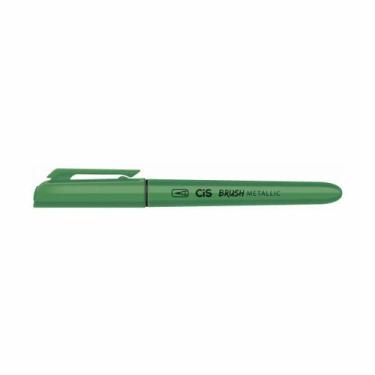 Imagem de Caneta brush verde metalizado Cis