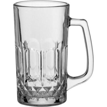 Imagem de Caneca Para Cerveja Chopp de Vidro Com Alça Resistente 550ml - Nh
