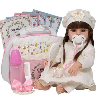 Imagem de Bebe Reborn Realista Princesa Grande 100% Silicone 20 Itens - Cegonha 