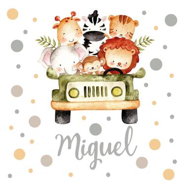 Imagem de Adesivo De Parede Safari Criança Bebê Bolinhas Personalizado