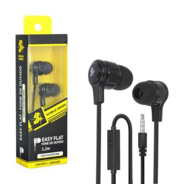 Imagem de Fone De Ouvido Easy Flat Com Microfone 1.20m Preto - 5+, PS-021
