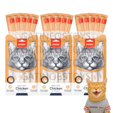Imagem de Wanpy Petisco para Gatos Truly Creamy Premium – Sabor Frango e Caranguejo – 15 Tubos de 14g (Total 210g)