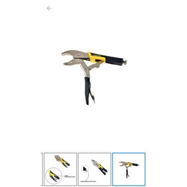 Imagem de Alicate de pressão 10"  boca curva cabo emborrachado - Fertak tools.