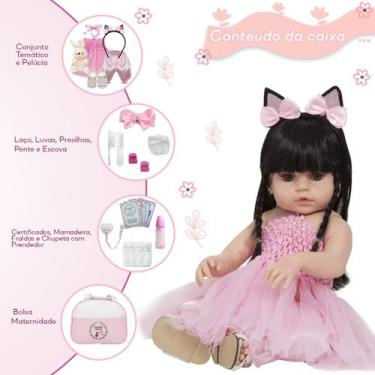 Imagem de Bebe Reborn Realista Menina Coelhinha Morena Fala 30 Frases - Cegonha 