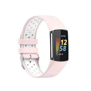 Imagem de Pulseira esportiva compatível com Fitbit Charge 6/Fitbit Charge 5 para mulheres e homens, pulseira de substituição macia e respirável para Fitbit Charge 6/Charge 5 Fitness Tracker