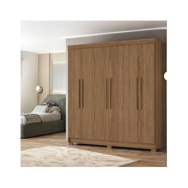 Imagem de Guarda-Roupa Casal Santos Andirá Toledo com 6 Portas, 2 Gavetas e 5 Prateleiras - 194,4cm de largura
